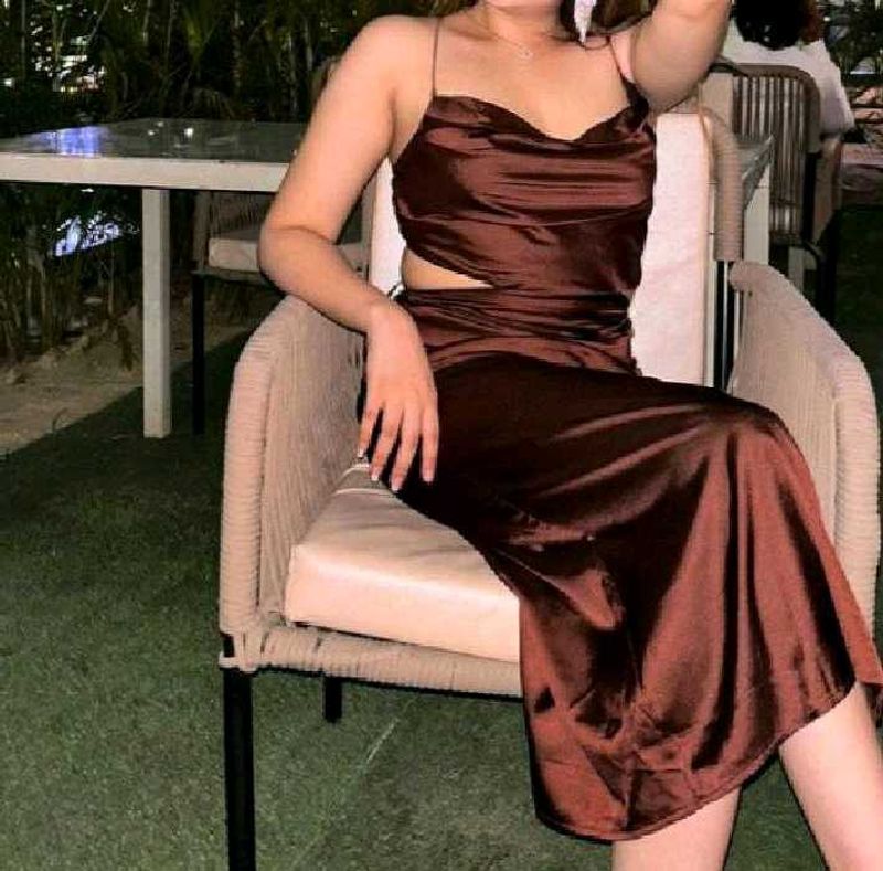 Brand New(Urbanic)Coffee Brown 🤎 Satin Slip Dress
