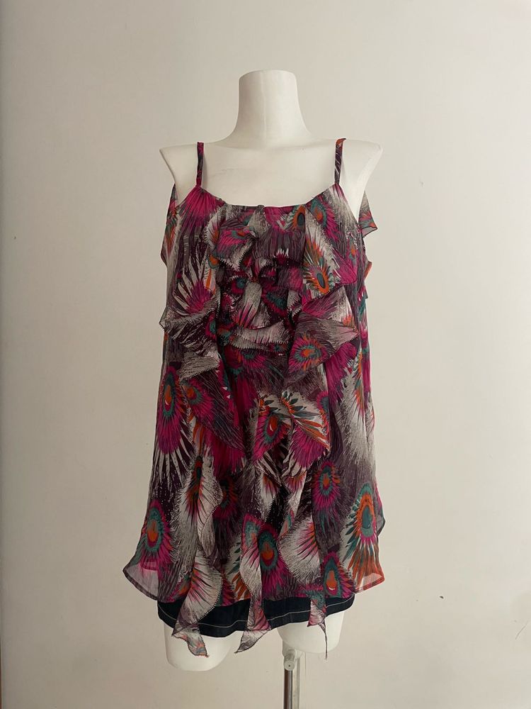 Colorful Ruffled Cami Top