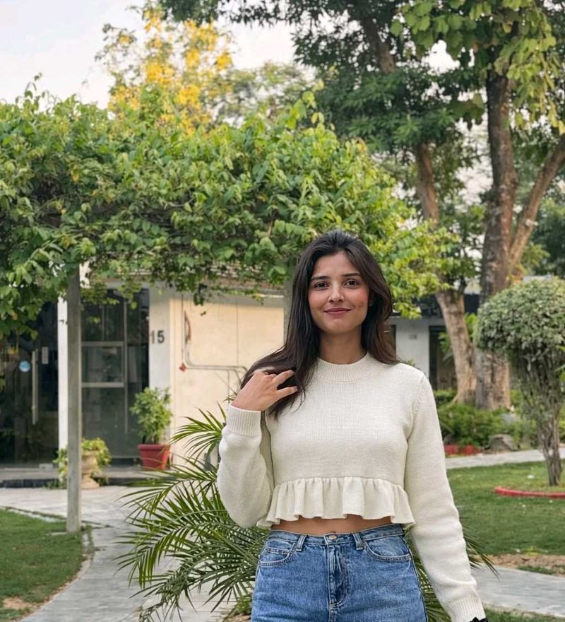 Cute white designed Sweater