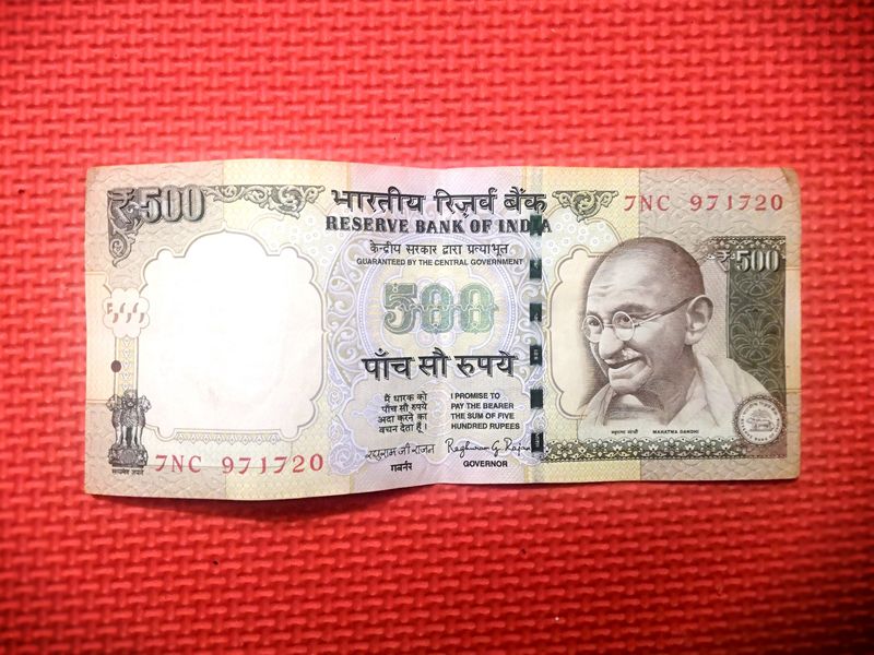 Old Indian Rs 500 Currency Note For Collections