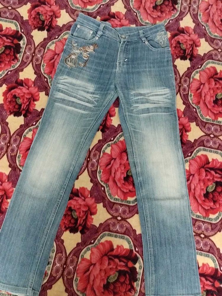 Embellished Denim Jeans