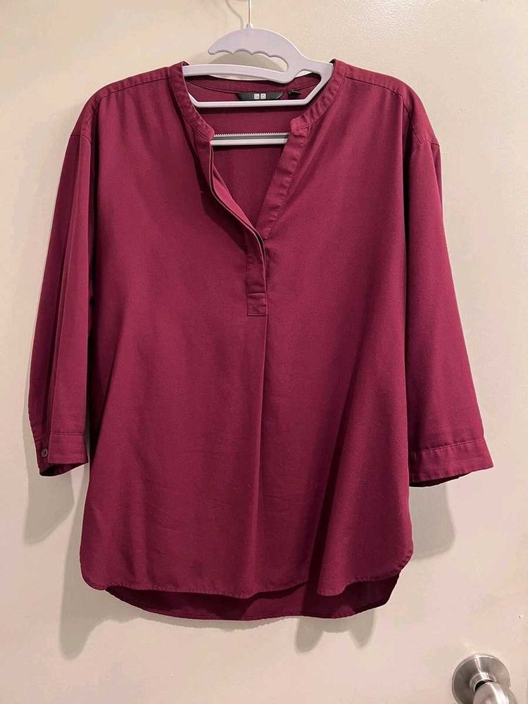 Maroon Top - Casual Blouse
