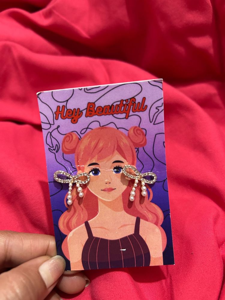 Bow Pearl Stud Earrings