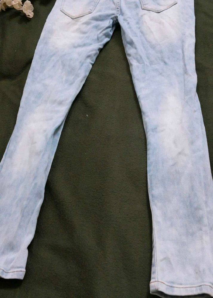 Women Skinny Fit Ribbed Jeans Size 28