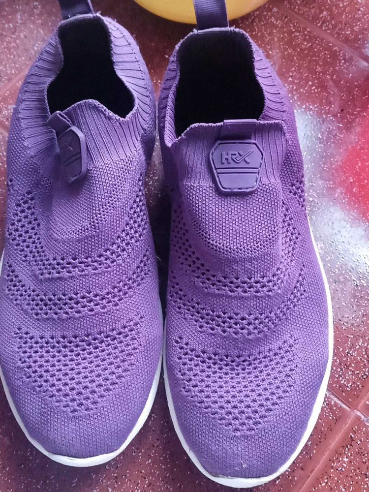 HRX Purple Slip-On Sneakers
