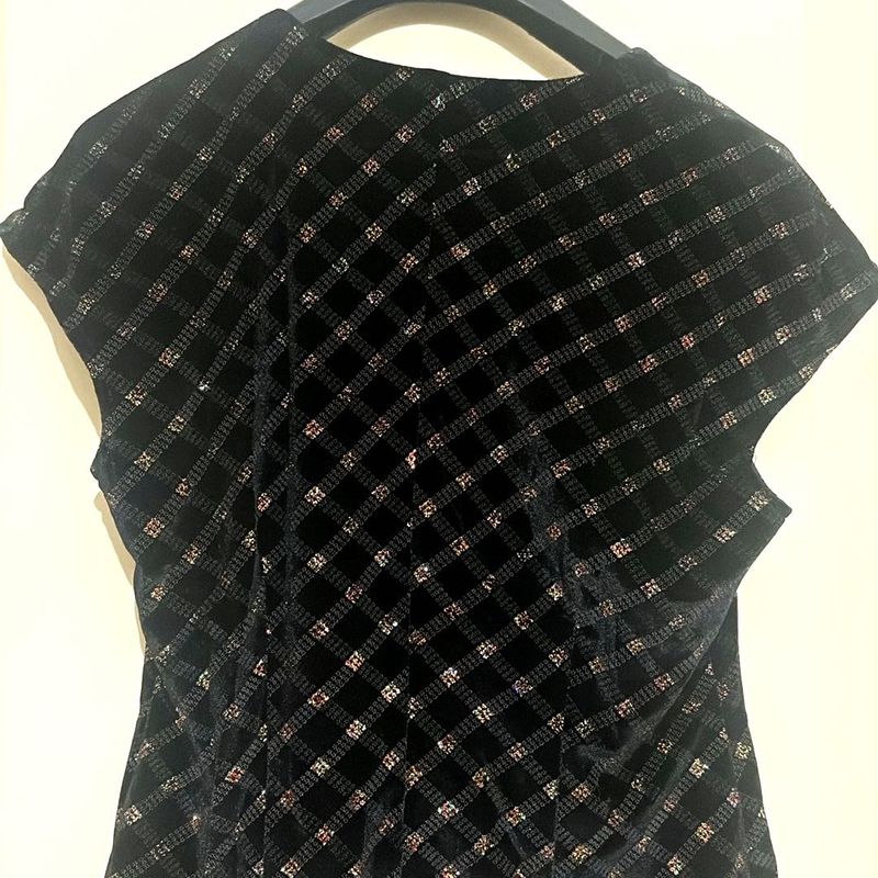 Velvet Plaid Top