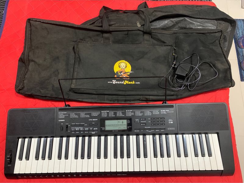 Casio CTK-3500 61-Key Portable Keyboard with Piano tones With Adapter And Casio Carry Case