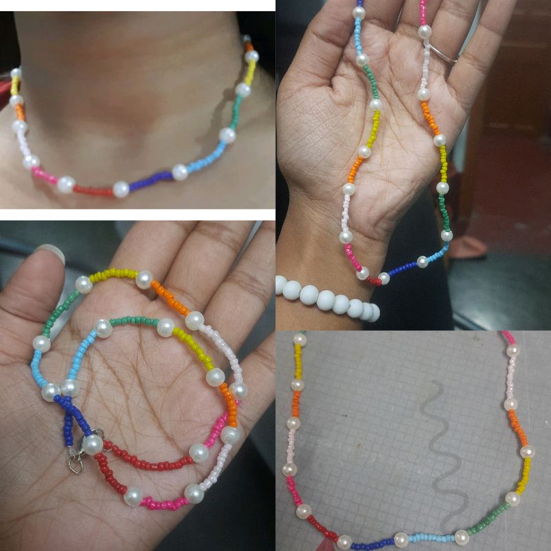 Rainbow Seed Besads Necklace