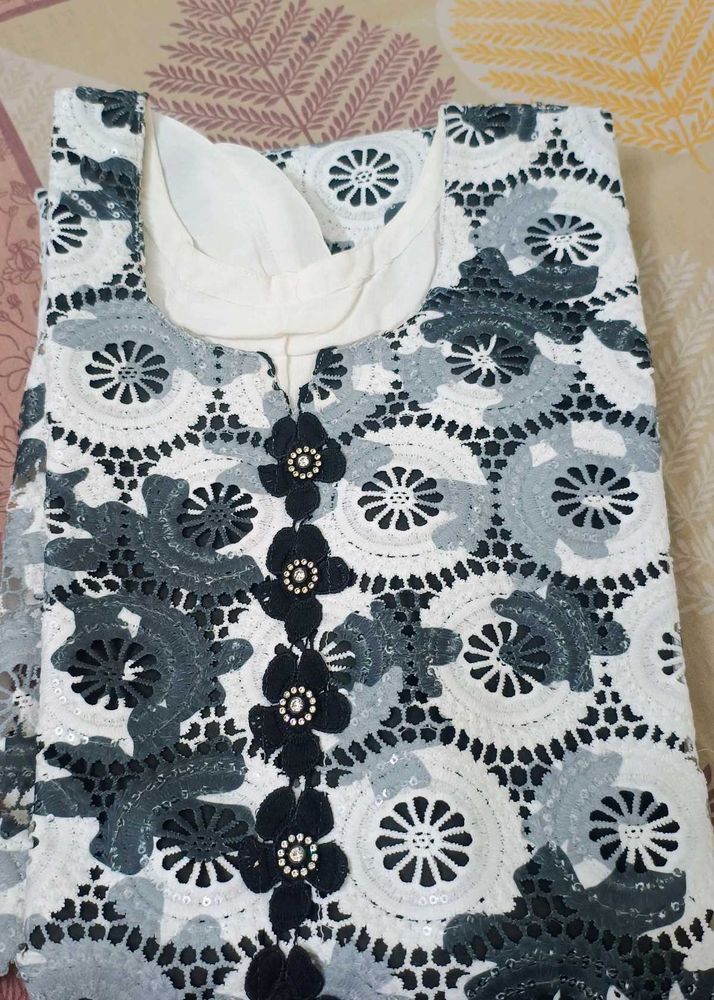 Black And White Net Work Suit