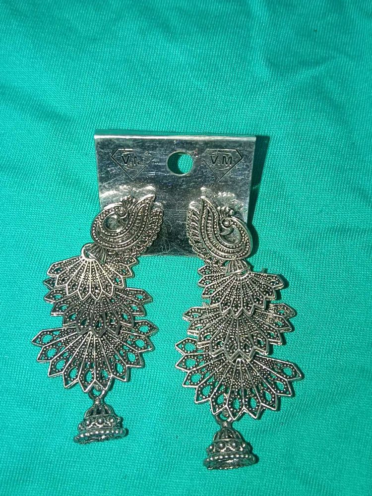 Peacock Jhumka Earrings