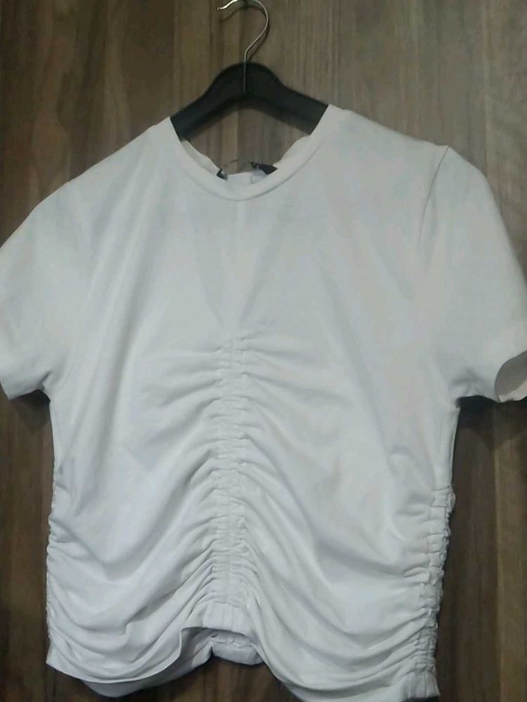White Ruched Top