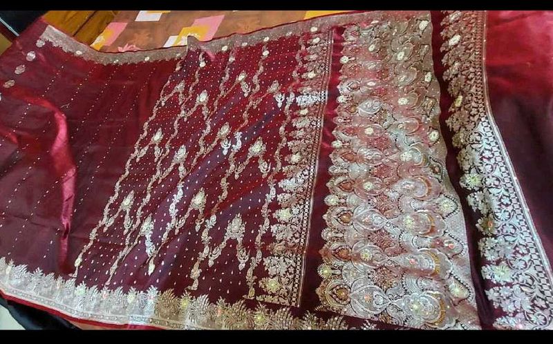 Heavy Full Embroidery Work Saree