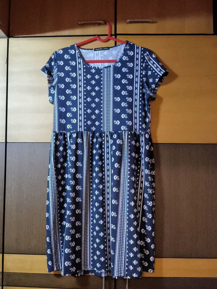 Cute Blue Patterned Dress