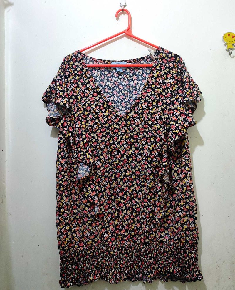 Floral Cool Cotton Top length 38