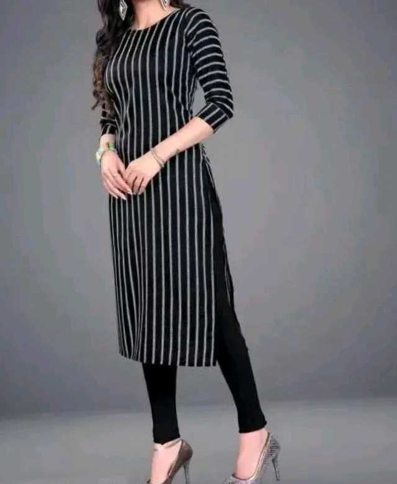 Striped Black Kurta