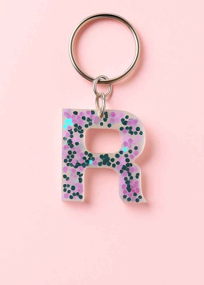 Sparkly Letter Alphabet Keychain 2pcs