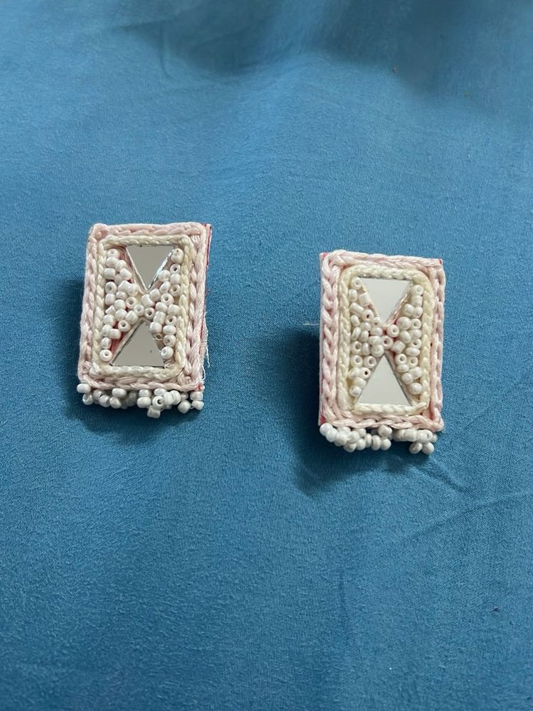 Beaded Mirror Handmade Earrings
