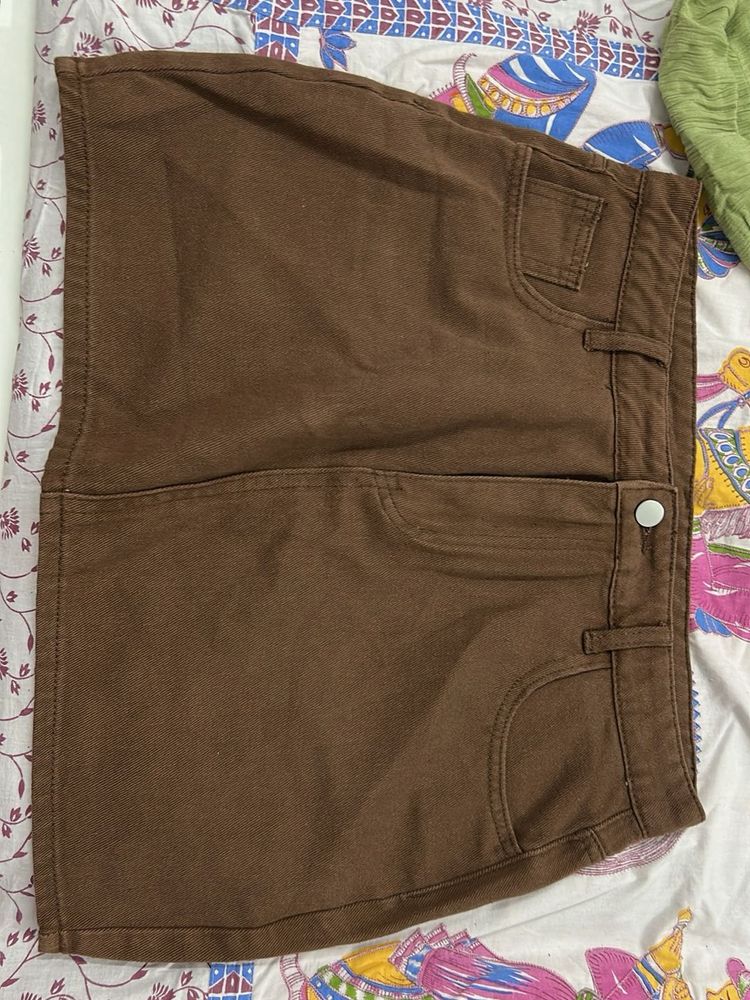Brown Mini Skirt