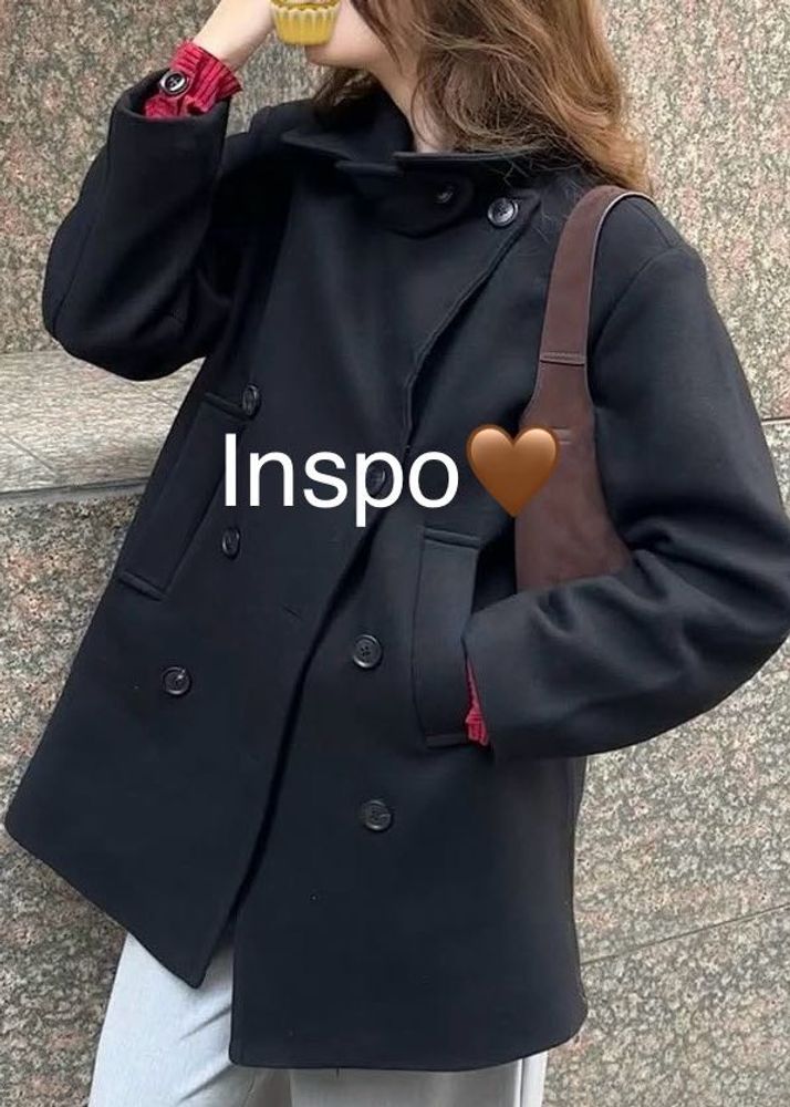 Chic Black Peacoat