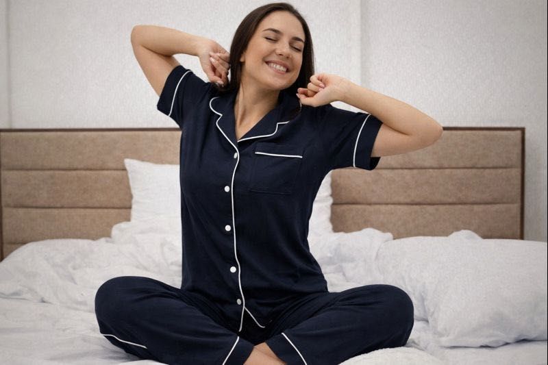 Midnight Cloud Luxe PJ Set 🌙✨ Soft Chic Now!