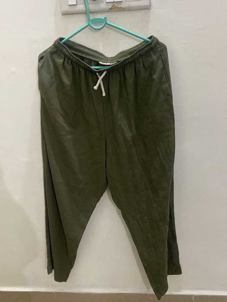 Olive Green Casual Pants