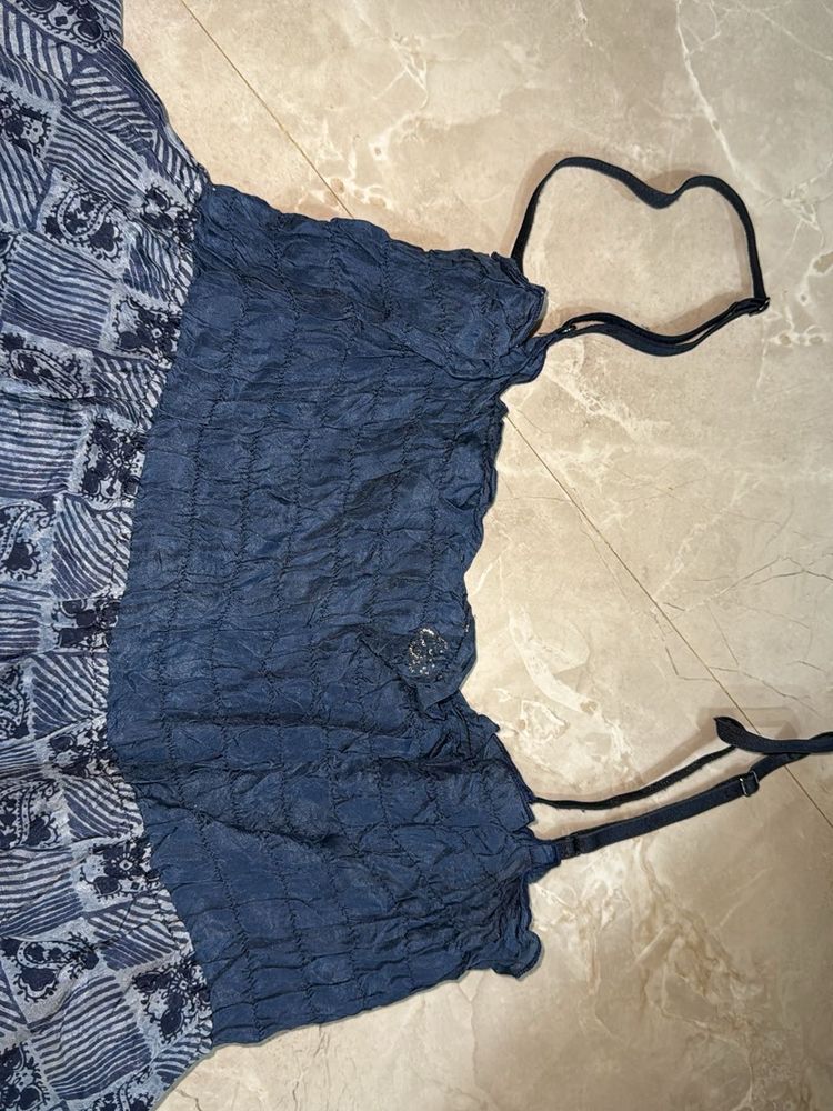 Elegant Navy Print Dress