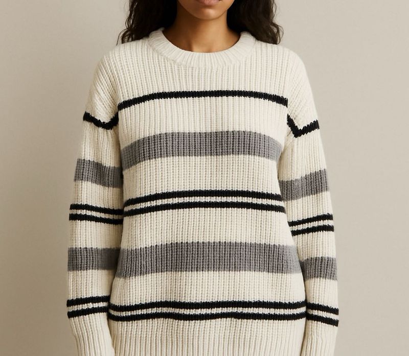 Cozy Striped Knit Sweater – Zudio