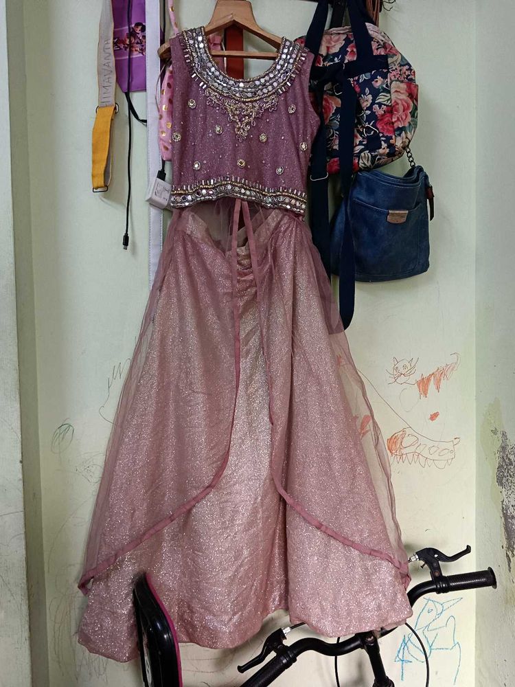 One Day Offer🥳Pink Embellished Lehenga Set