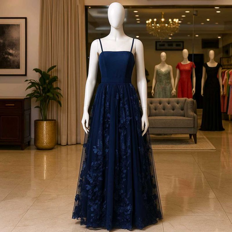 Elegant Navy Blue Gown