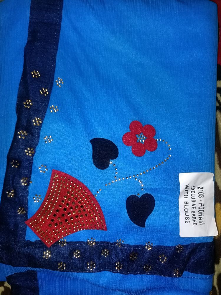 New Saaree with unstiched blouse