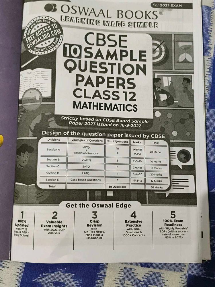 Oswal CBSE Class 12th Mathematics Sample Paper