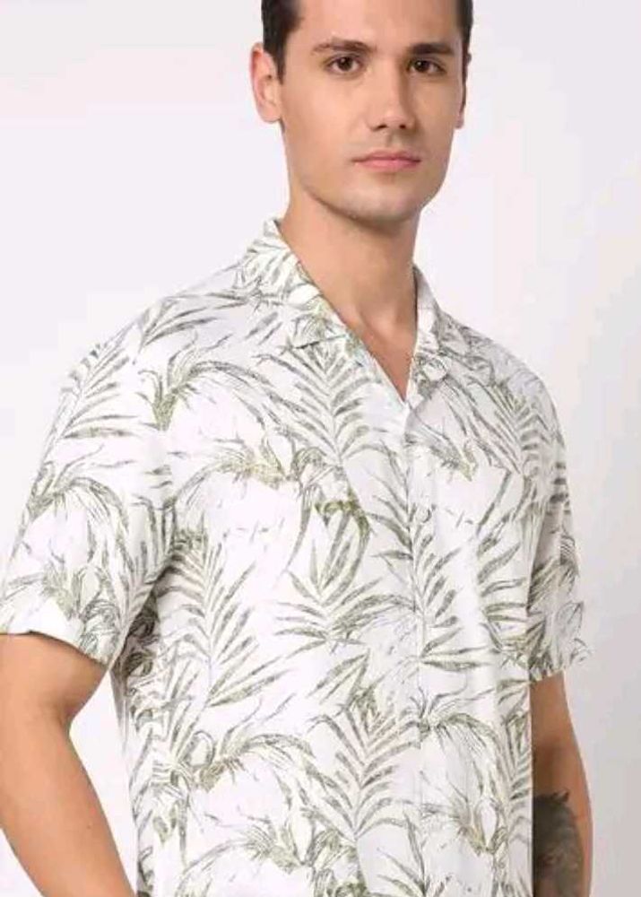 Tropical Print Casual Shirt