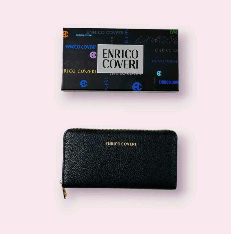 Enrico coveri Italian Black Leather Wallet