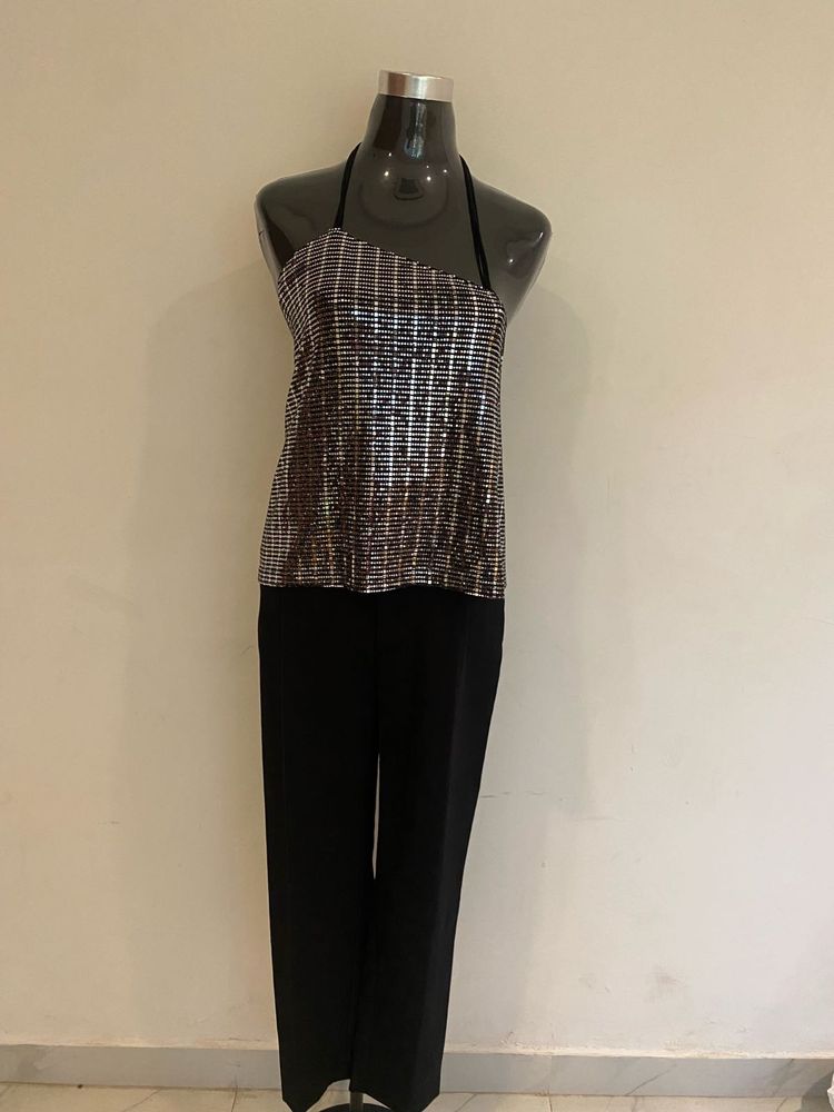 ZARA Black Glitter Top Alone