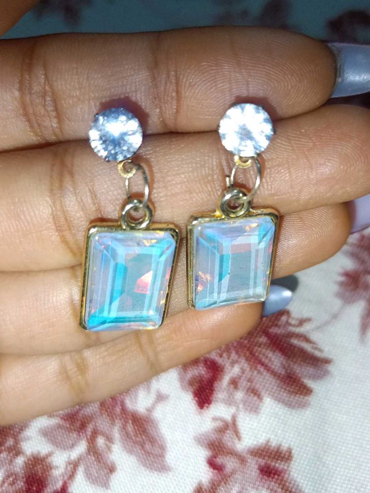 Sparkling Gemstone Drop Earrings