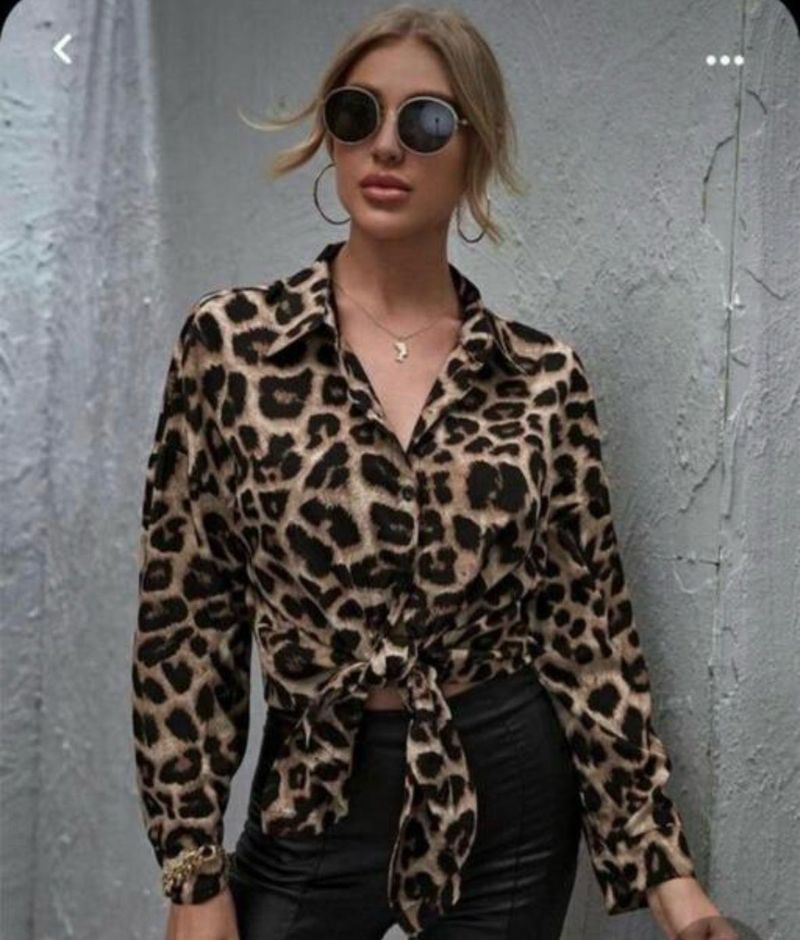 Animal Print Button Down Shirt