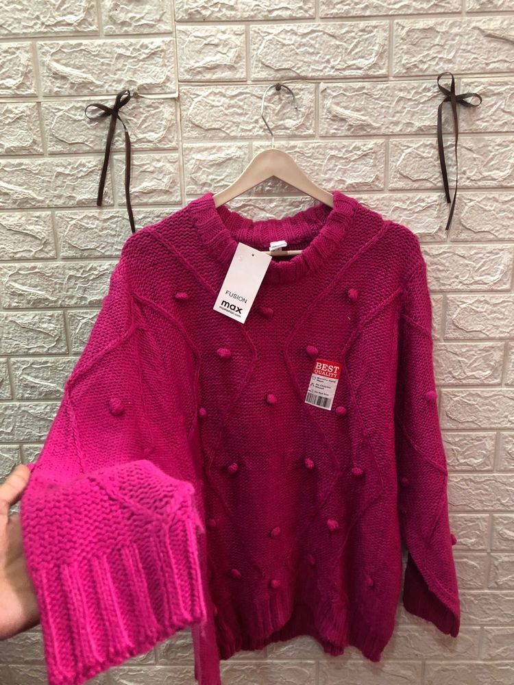 Stylish Pink Knit Sweater👜🕶️
