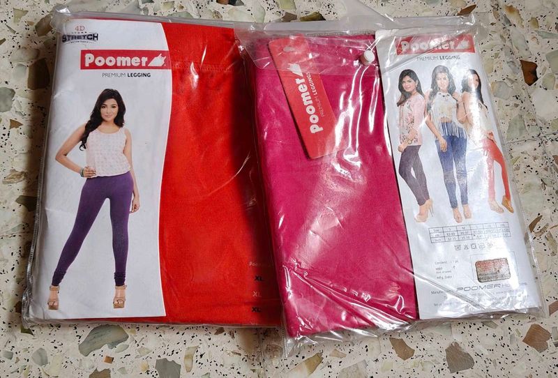 Premium Poomer Leggings- Orange And Pink