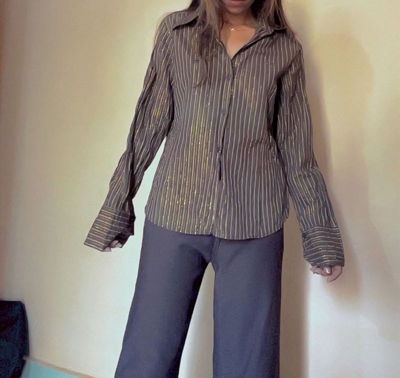 Striped Button-Down Shirt