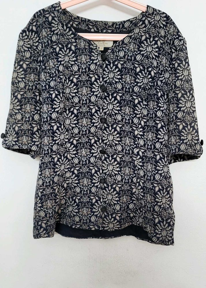 Floral Print Button-Down Top