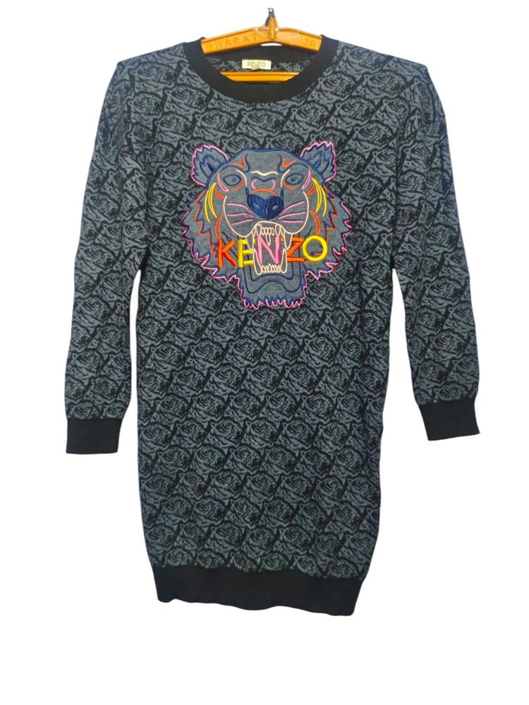 Kenzo Tiger Print Long Sweater Size M