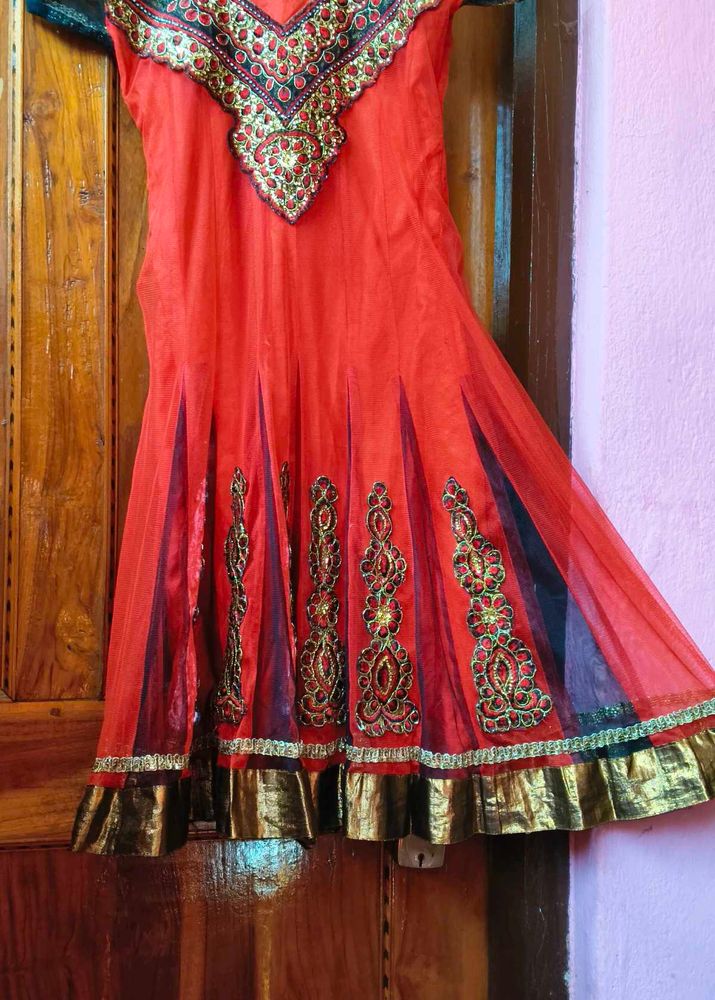 Red anarkali suit