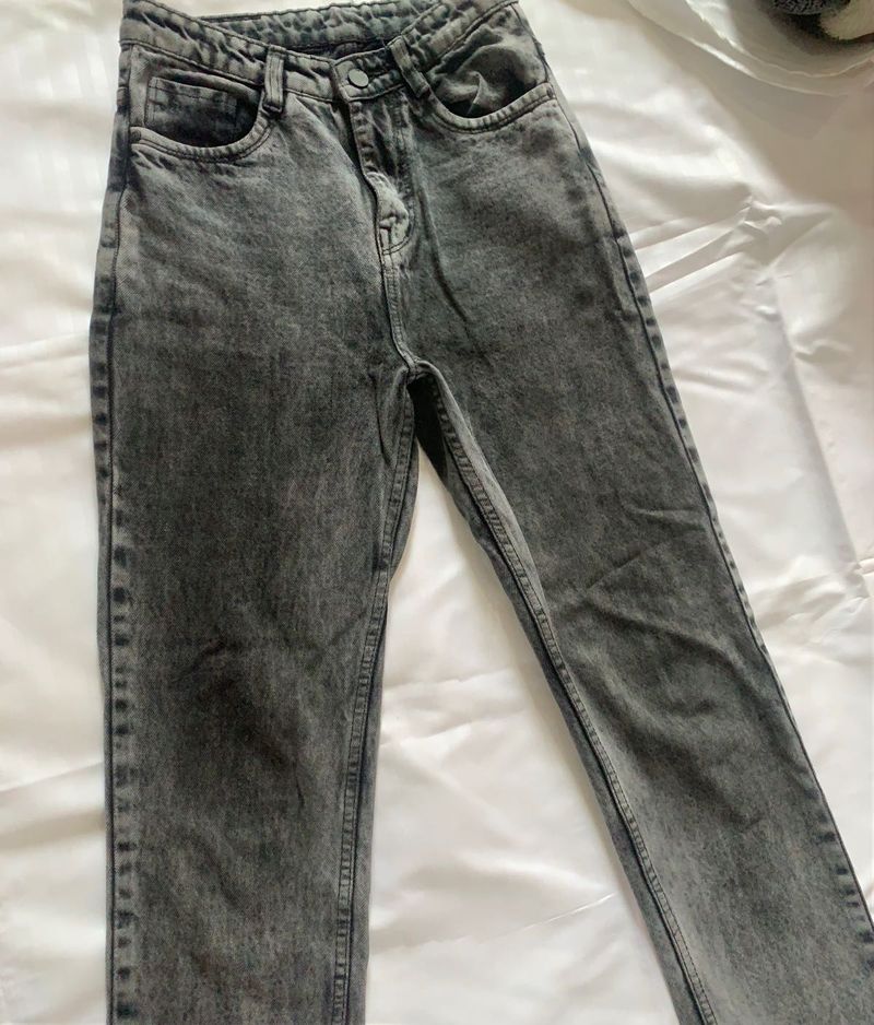 Black And Greyish Denim