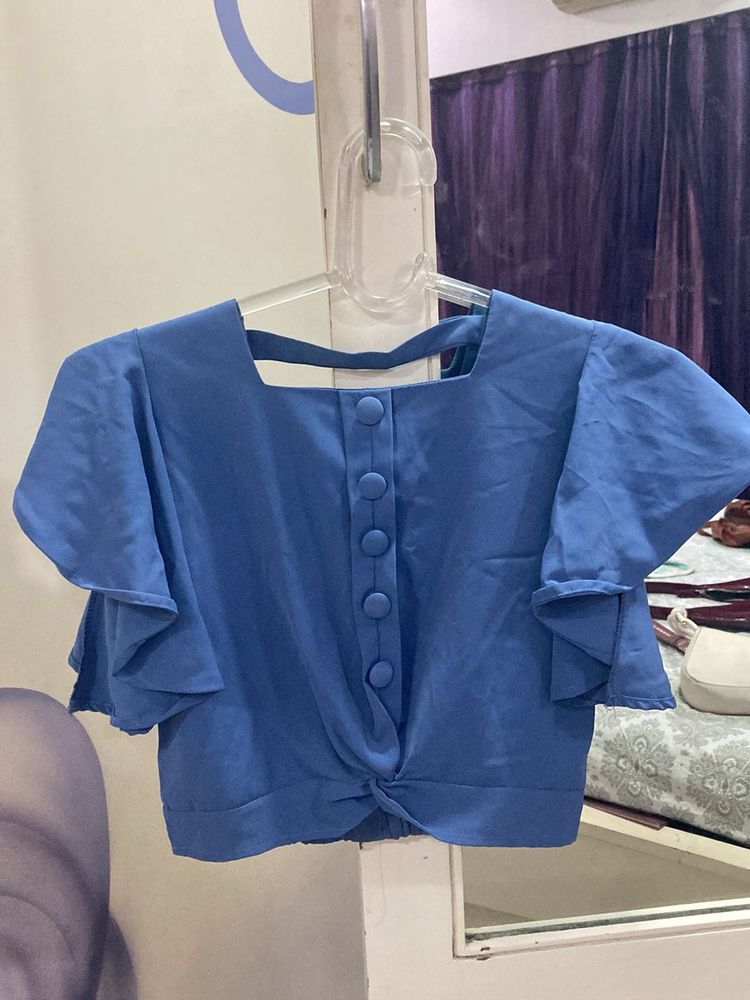Chic Blue Crop Top