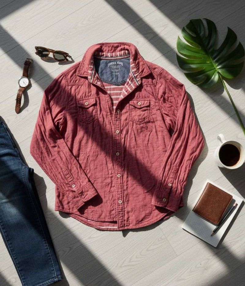 Pink Denim Blend Button-Up Shirt