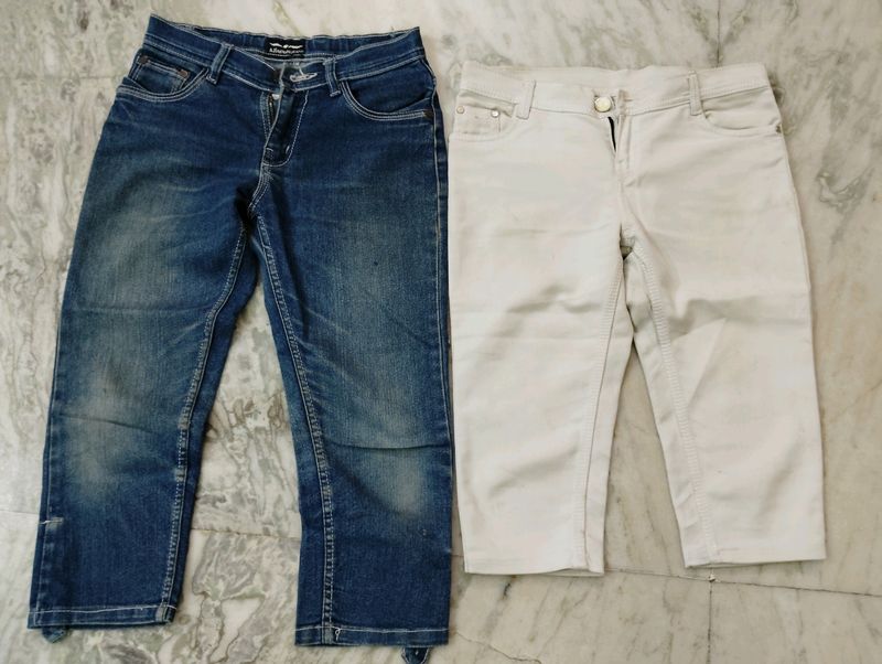 Denim Capri Duo-Set of 2 for ₹120+Free Gift!🤩
