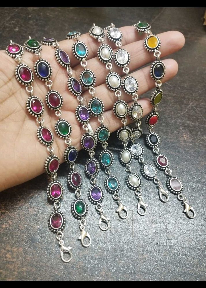 Gemstone &amp; Silver Bracelet 👌