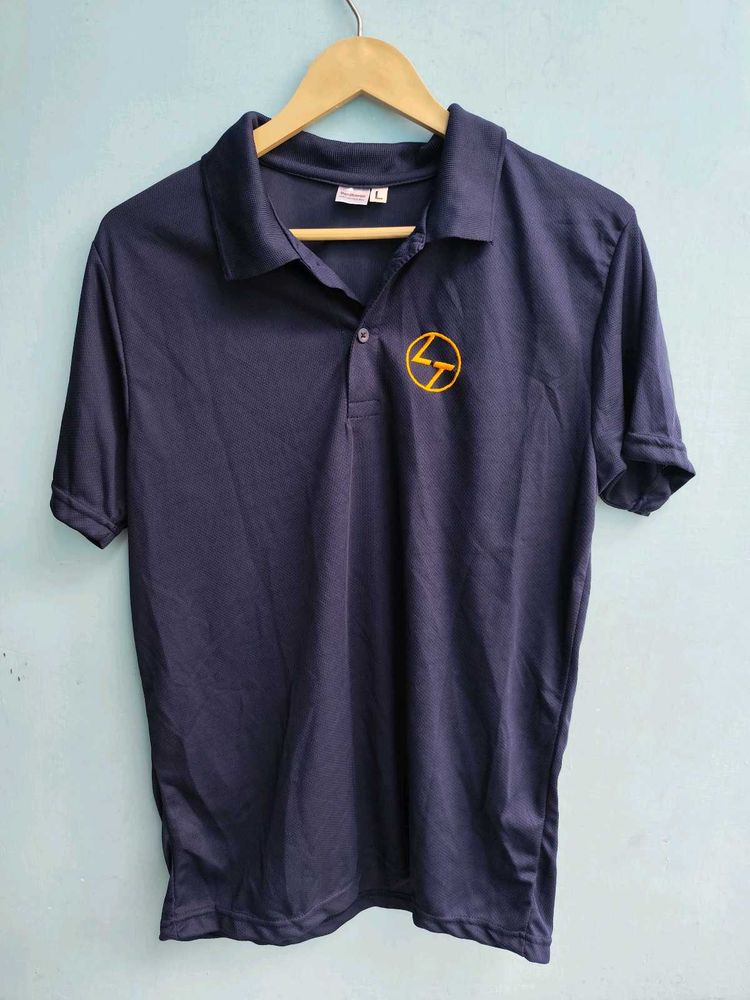 Navy Blue Polo T Shirt With Embroidery Logo