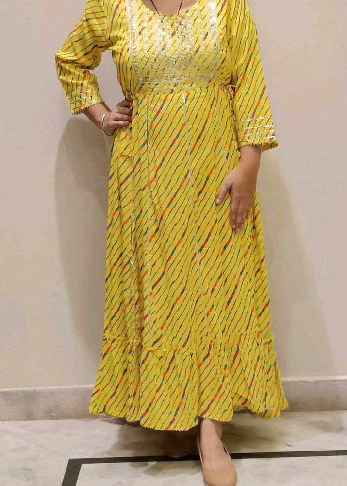 Yellow Striped Maxi Dress