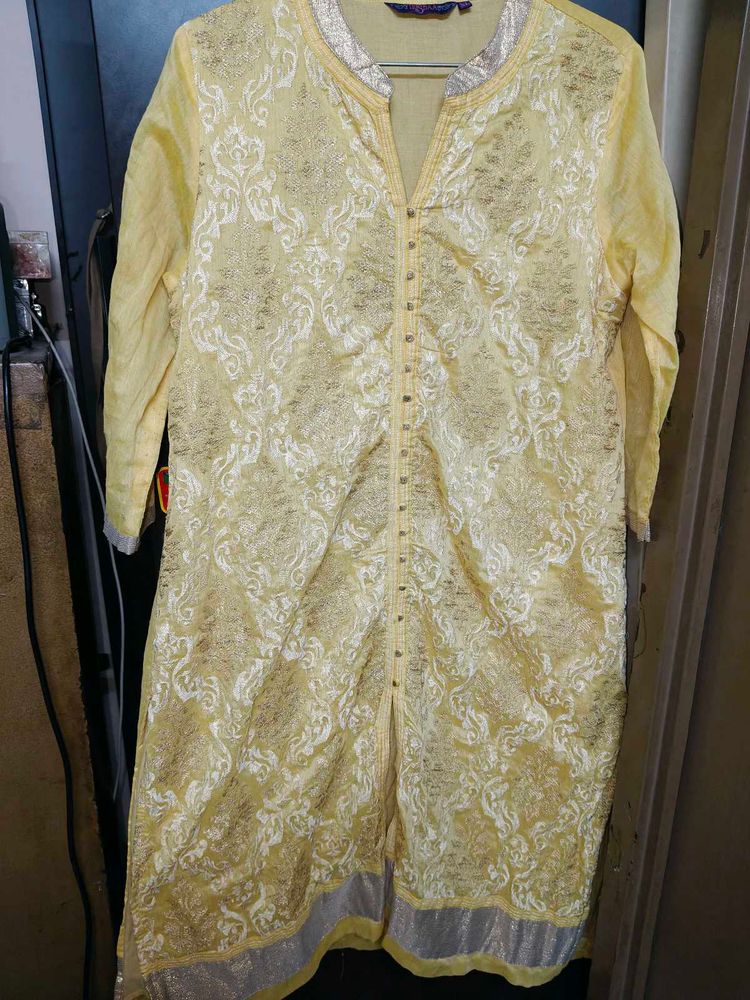 Elegant Yellow Kurta – Size 36 (Trisha XL)